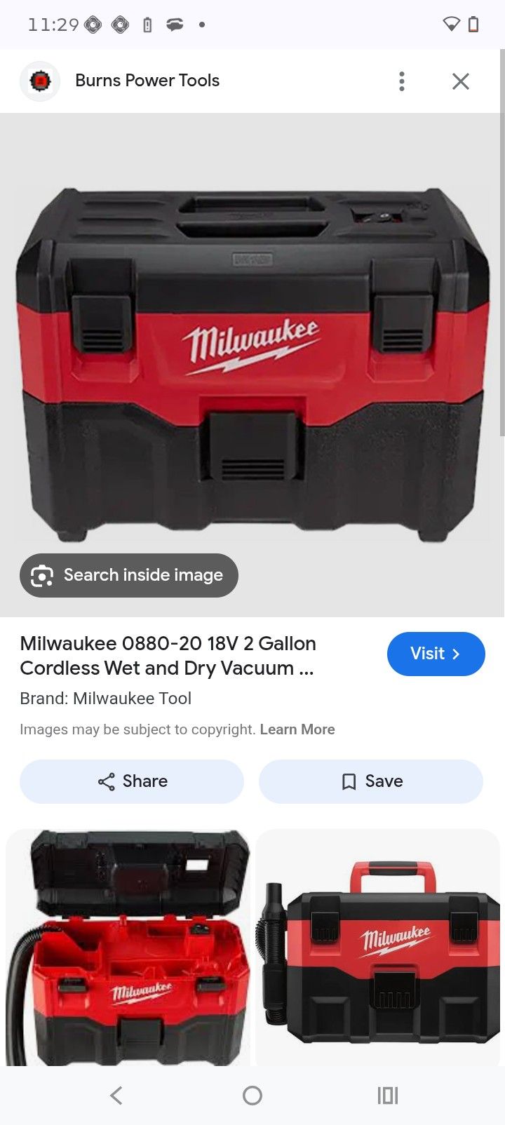 Milwaukee Cordless Shop Vac 