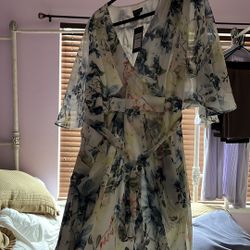 City Chic White And Blue Dress 