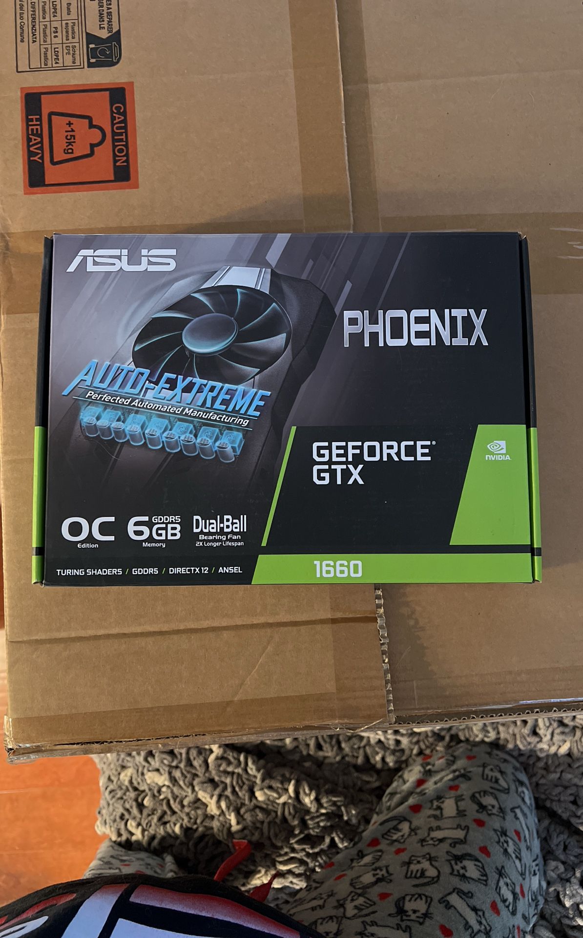 ASUS GeForce® GTX 1660 Overclocked 6GB Phoenix Fan Edition HDMI DP DVI Graphics Card - PH-GTX1660-O6G