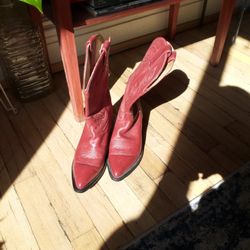 Womens Red Leather boots
