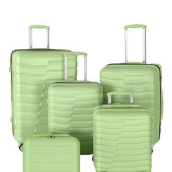 WireHot 5-Piece Luggage Set, Lightweight ABS+PC Hard Shell Suitcase with YKK Zipper & TSA Lock