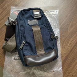 TUMl Blue Nylon Crossbody Sling Bag 
