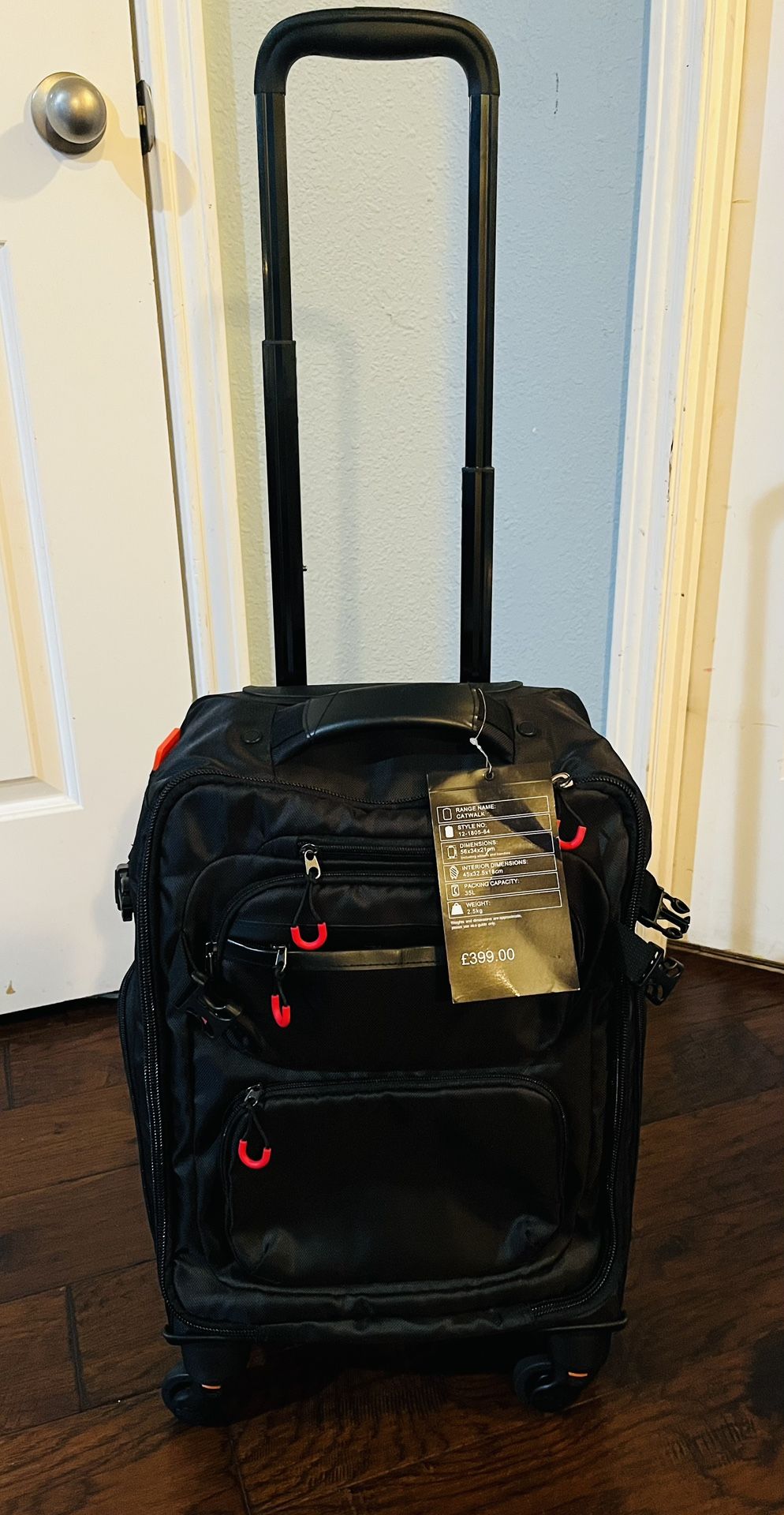 Mochila con ruedas - Equipaje de mano bajo el asiento aprobado por aerolíneas de 18 x 14 x 8 pulgadas, bolsa de artículos personales resistente al agu