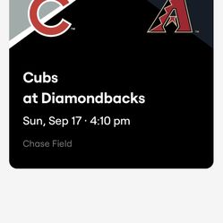 2 Sunday tickets to Diamondbacks v Cubs 