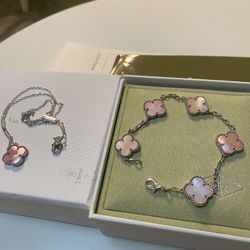 Bracelet necklace set with box and bag 