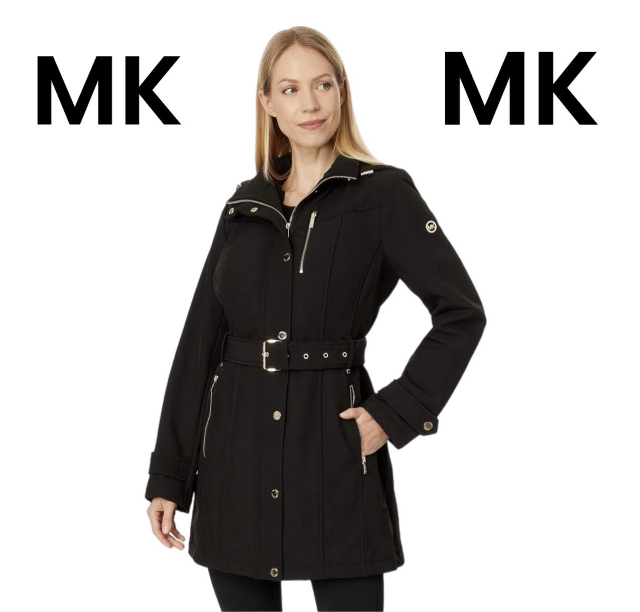 LIKE NEW!!! Michael Kors Hooded Belted Raincoat