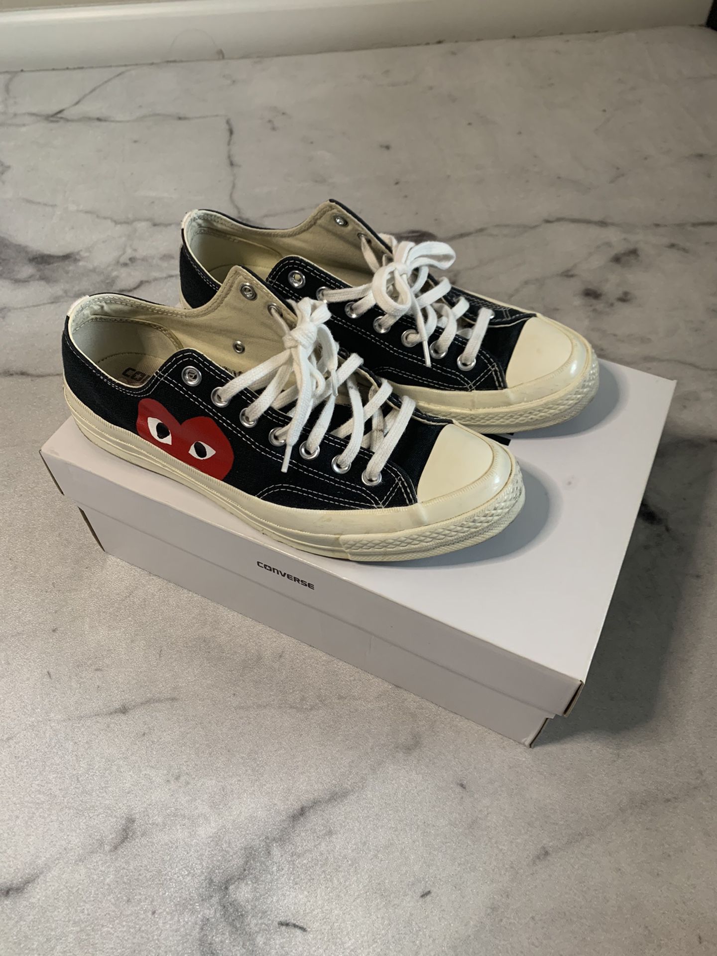 CDG Black Heart Converse Low Mens Shoes Size 10/ for Sale in Federal  Way, WA - OfferUp