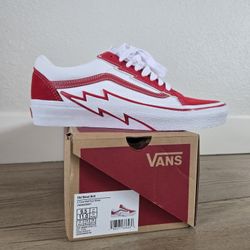 Vans Old Skool Red/White Lightning – Size [9.5] – $80
