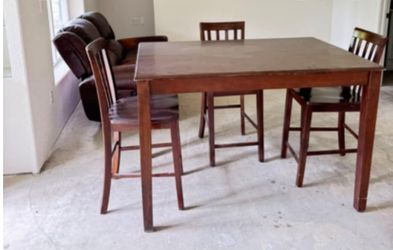Table and Six(6) Chairs. Solid Wood