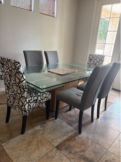 Leather couch and dining chairs