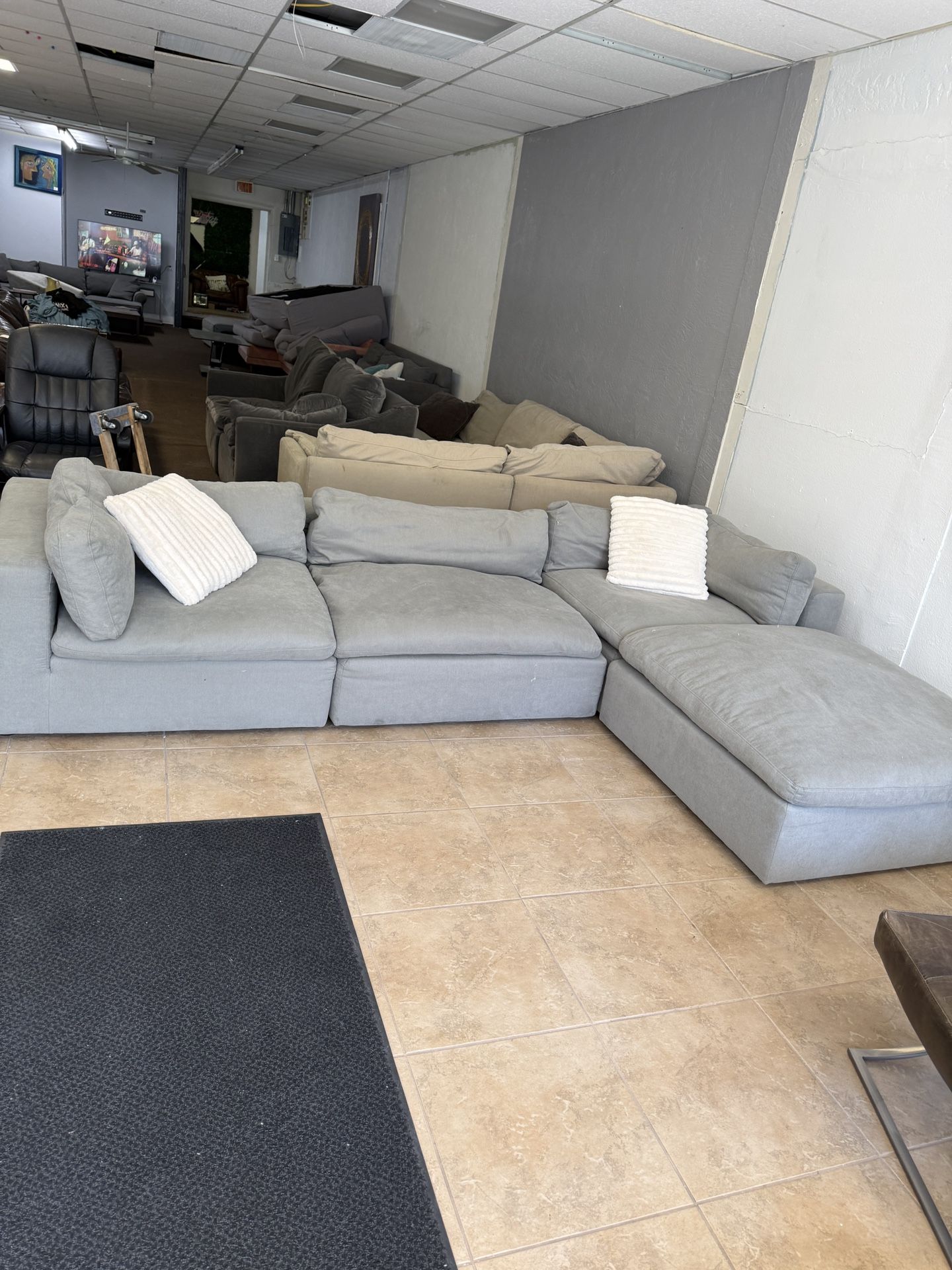 4pc Gray Modani Modular Cloud Couch