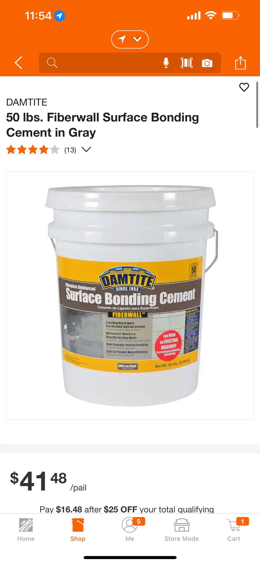 DAMTITE 50 lbs. Fiberwall Surface Bonding Cement in Gray