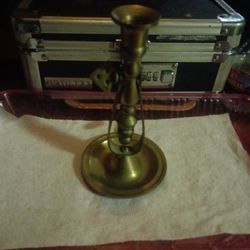 Vintage Candle Holder Swiveling Brass For Sale.