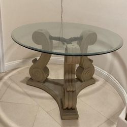 Beautiful Concrete Glasstop Table 