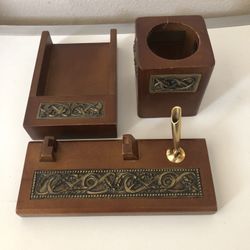 Vintage Decoration Wooden Desk Set
