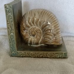 Glass Conch Shell Book End