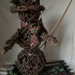 Christmas Woven Snowman Figurine 
