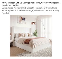Queen bed frame with stories - like new