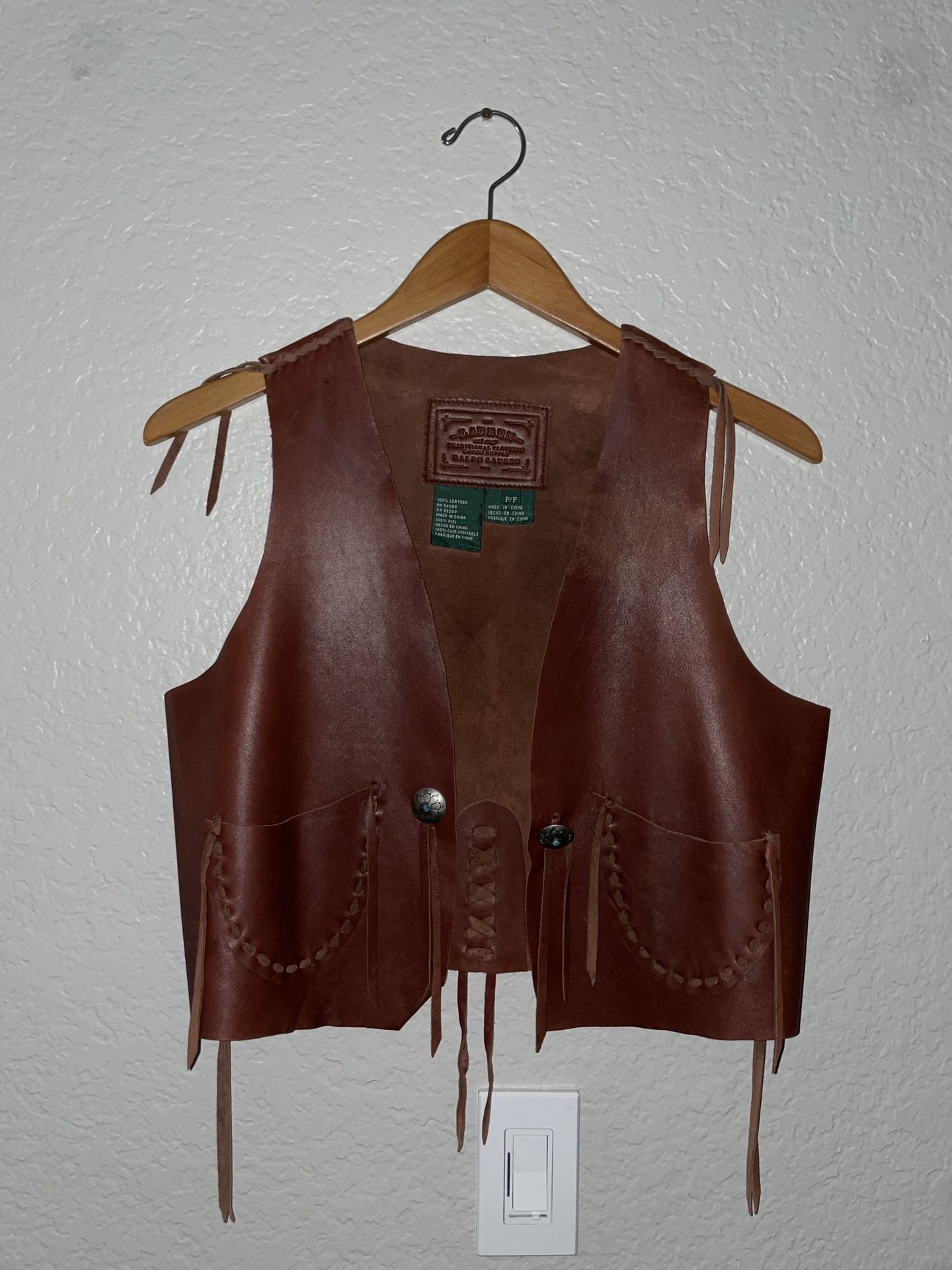 Ralph Lauren Brown Leather Vest