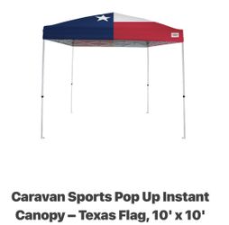 Caravan Sports Popup Canopy (NEW) - 10x10 Texas Flag