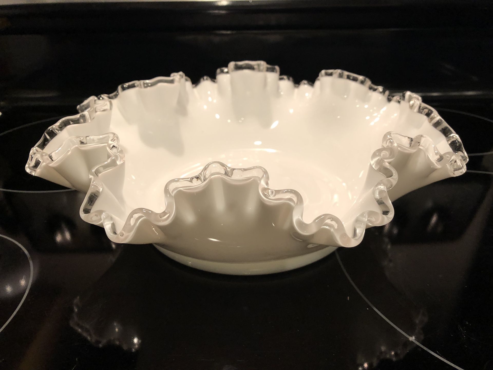 Fenton Silvercrest 11” Glass Dish - Excellent!