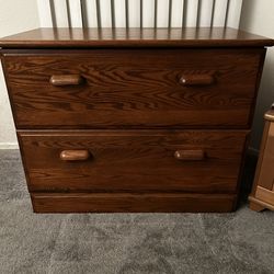 Oak Legal-sized File Cabinet