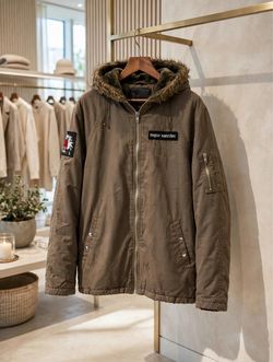 Rogue Warrior Olive Parka Jacket with Fur Hood