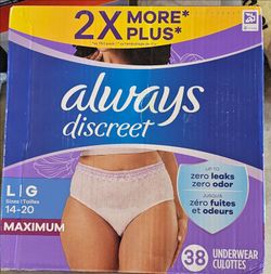 Always Discreet Maximum Underwear Size L 38ct