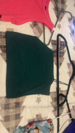 American Eagle Dark green lace top