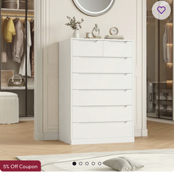 7 Drawer white dresser