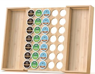 Expandable Bamboo Coffee Pod Holder
