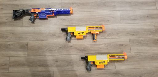 3 Nerf gun blasters