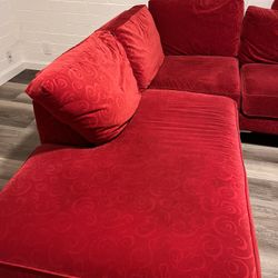 Red CARTER Sectional w/ Coffee Tables 