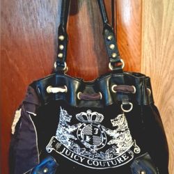 VINTAGE JUICY COUTURE DAYDREAMER VELOUR SCOTTIE DOG SHOULDER TOTE BAG