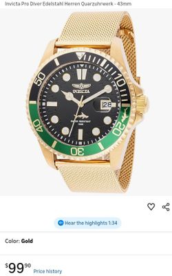 Invicta Pro Diver Edelstahl Herren Quarzuhrwerk - 43mm