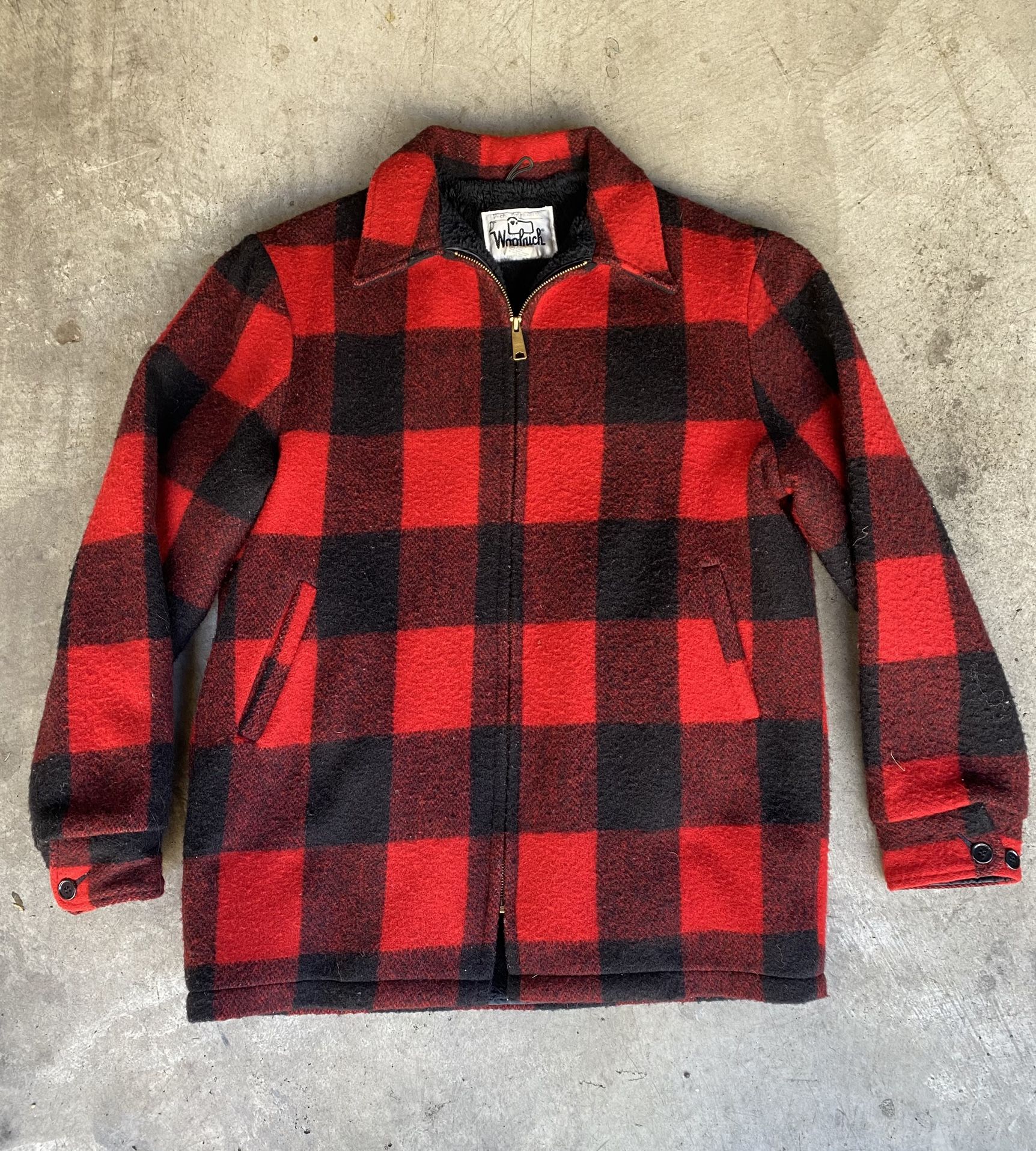 WOOLRICH ~ Sz L ~ #16010 Bufflalo Plaid Sherpa-Lined Classic Cruiser Jacket USA