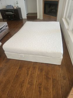 Used Queen foam matress  with box spring.