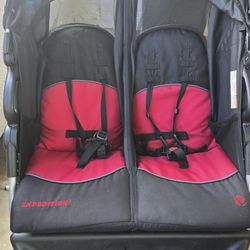 Baby  foldable dual-child stroller