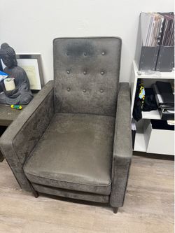 abric Recliner Chair Set of 2 Tufted Sofa Chair Gray | Mid Century Modern Accent Armchair with Adjustable Back & Footrest & Pocket Spring for Living R