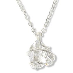 $130 double-terminated Herkimer diamond quartz cry New 878713 $130 double-terminated Herkimer diamond quartz crystal wrapped in a sterling silver cage