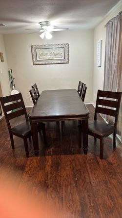 Wood table and chairs $200