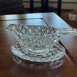 Lead Crystal Gravy Boat and saucer