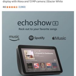 Like-New Echo Show 8 (2nd Gen, 2021 release) | HD smart display with Alexa and 13 MP camera | Glacier White