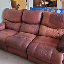 Leather  couch and recliner. 