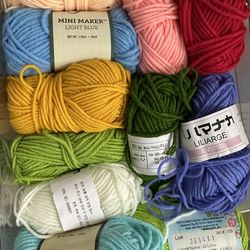 Yarn Bundle + Plastic Canvas Sheets & Circles – DIY Craft Kit 🧶✨