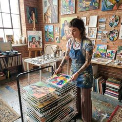 Professional Mobile Art Drying Rack – 20-Shelf Studio Organizer