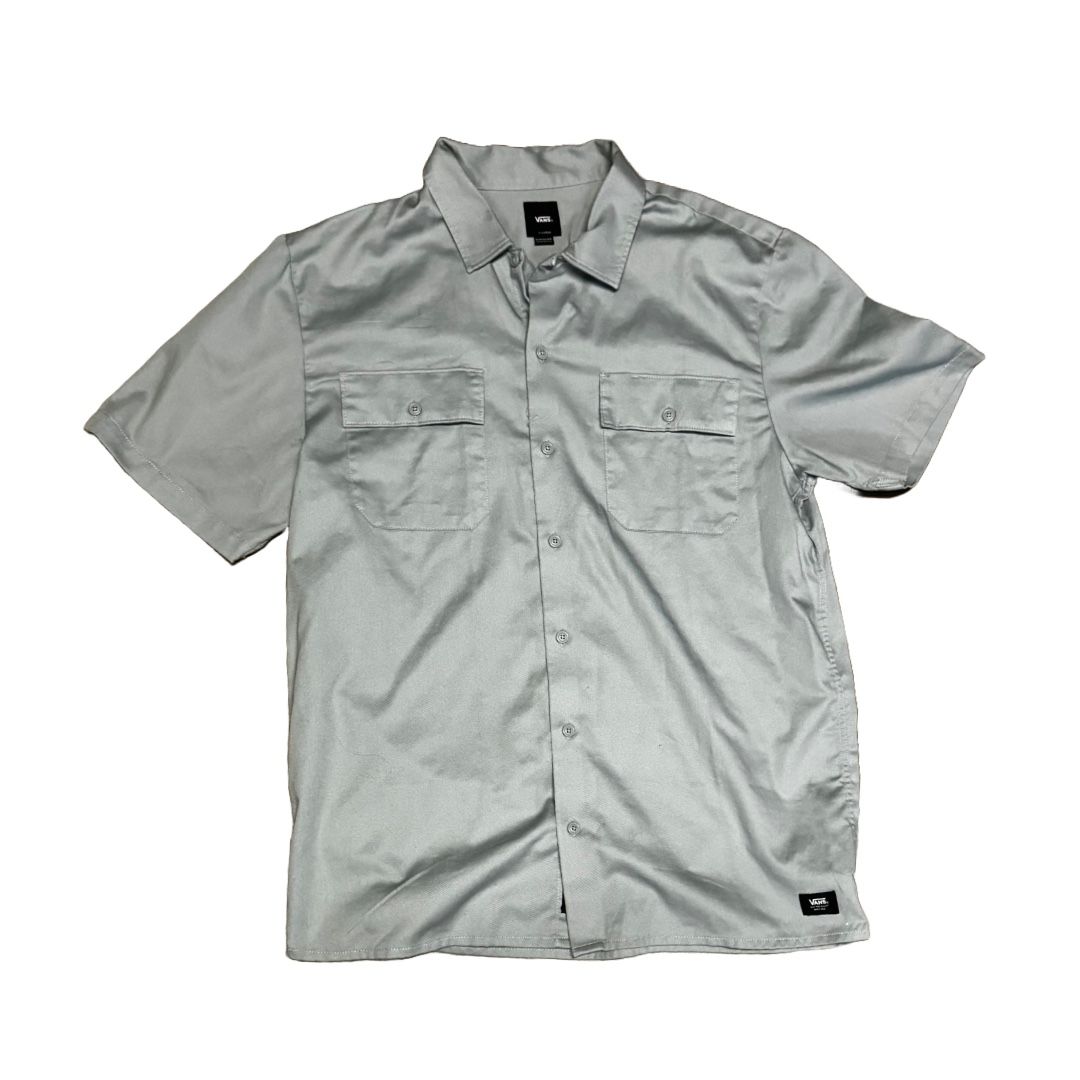 Men's Sz XL Vans Off The Wall Men's Celadon Colored Classic Fit Button Up Shirt