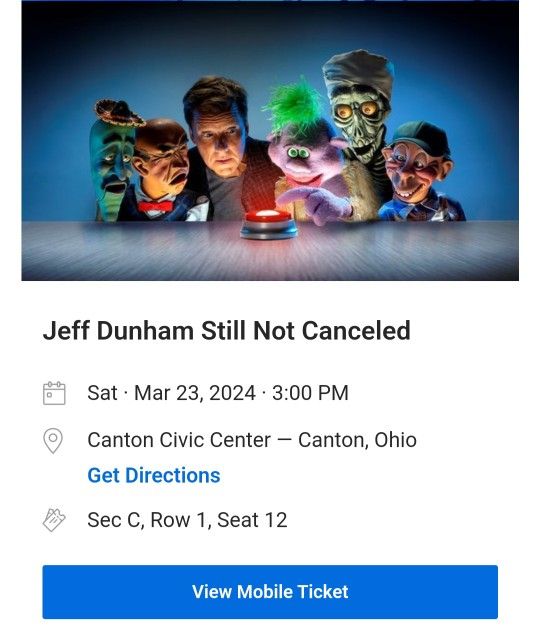 Front Row Jeff Dunham Tickets 
