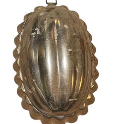 Vintage Copper Melon Jello Mold Cake Pan Hanging Kitchen Wall Art 5”x7.5”
