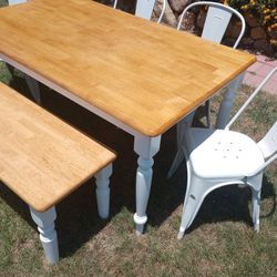 Dining Table 4 Chairs And Bench Kitchen Table Set 